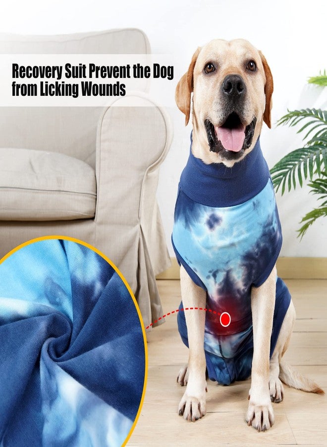 JOHNBOLIN Dog Recovery Suit, Spay Surgical Onesie for Female Dog, Body Suits After Surgery Anti-Licking, Tie-Dye Neuter Pet Recovery Shirt for Male Dogs Alternative E-Collar&Cone (Blue, Medium) - Image 4