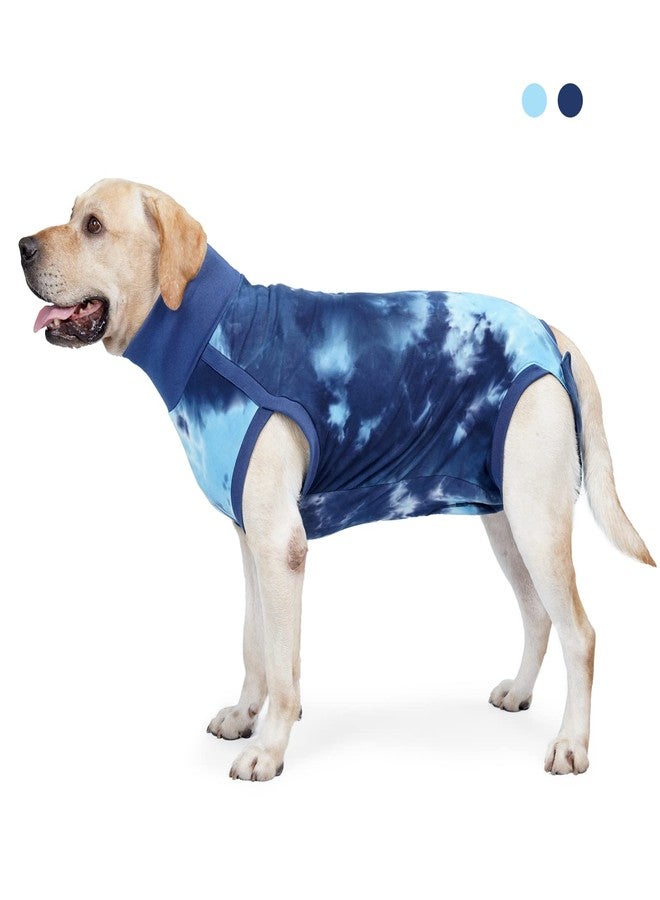 JOHNBOLIN Dog Recovery Suit, Spay Surgical Onesie for Female Dog, Body Suits After Surgery Anti-Licking, Tie-Dye Neuter Pet Recovery Shirt for Male Dogs Alternative E-Collar&Cone (Blue, Medium) - Image 1