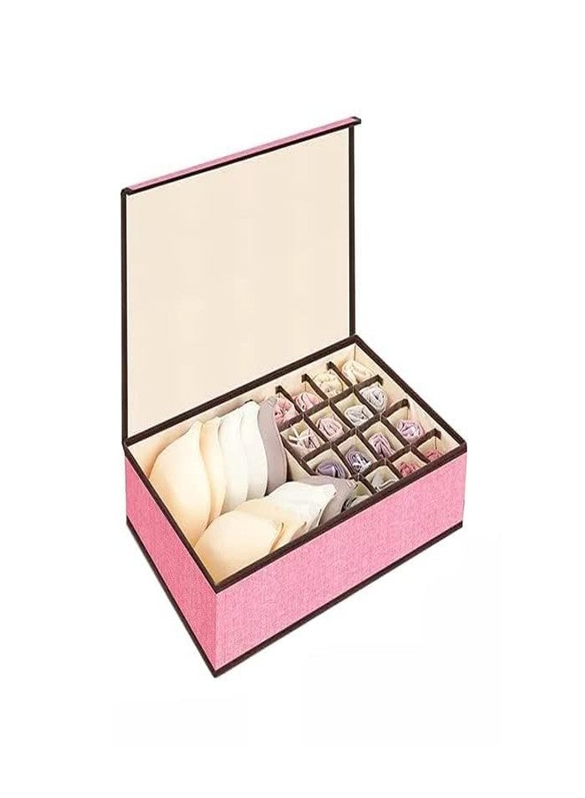 Cheet enterprise Foldable Underwear andBras Drawer Organizers and Socks Undergarments Storage Drawer Briefs,Ties, Panties (17 GRID, Plain Pink) - Image 1