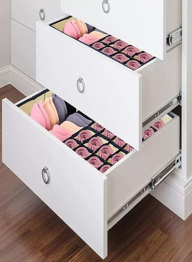 Cheet enterprise Foldable Underwear andBras Drawer Organizers and Socks Undergarments Storage Drawer Briefs,Ties, Panties (17 GRID, Plain Pink) - Image 4