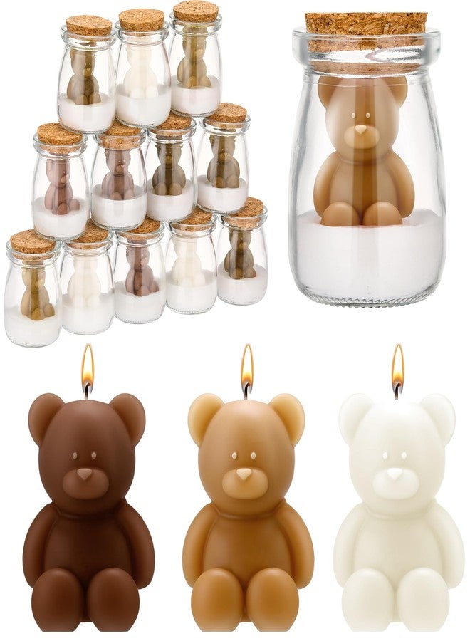 MTLEE 20 Sets Bear Baby Shower Candle Favors Bear Glass Candle Bulk for Baby Shower Boys Girls Wedding Gender Reveal Party Guest - Image 1