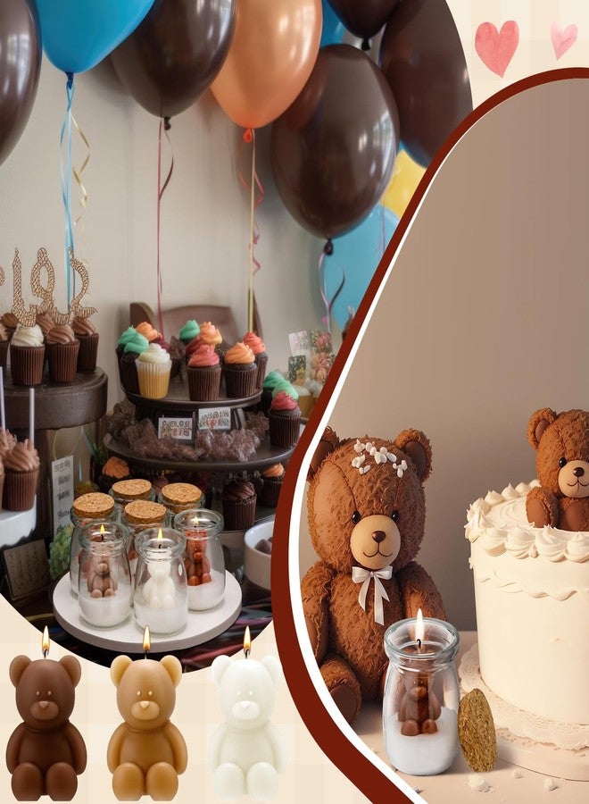 MTLEE 20 Sets Bear Baby Shower Candle Favors Bear Glass Candle Bulk for Baby Shower Boys Girls Wedding Gender Reveal Party Guest - Image 2