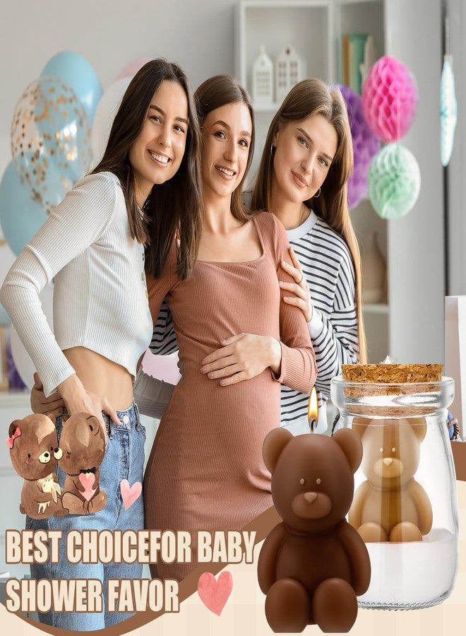 MTLEE 20 Sets Bear Baby Shower Candle Favors Bear Glass Candle Bulk for Baby Shower Boys Girls Wedding Gender Reveal Party Guest - Image 4