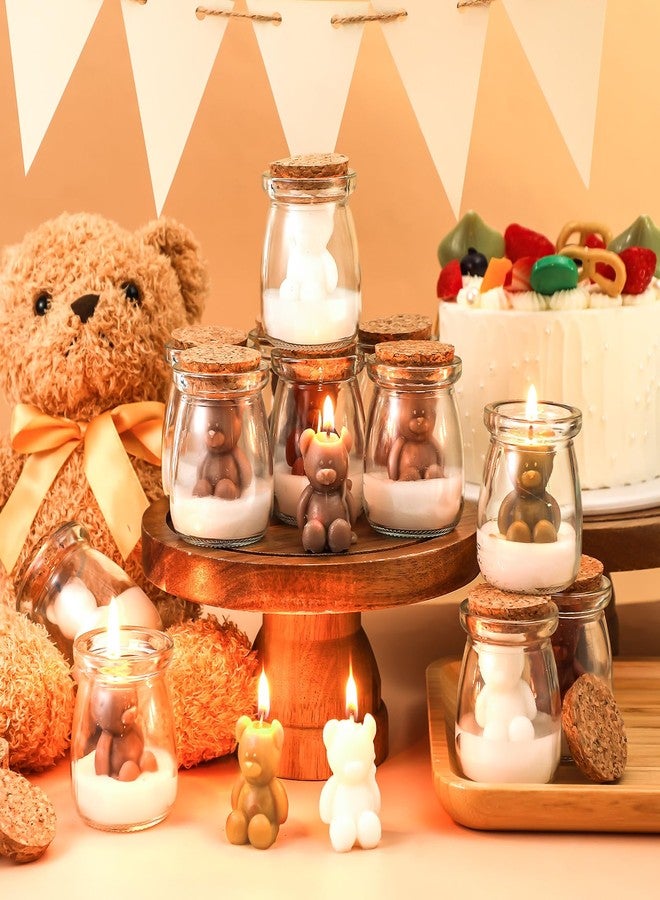 MTLEE 20 Sets Bear Baby Shower Candle Favors Bear Glass Candle Bulk for Baby Shower Boys Girls Wedding Gender Reveal Party Guest - Image 3