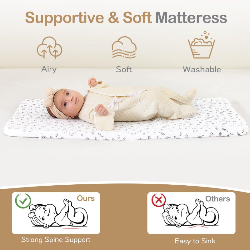 OHFLY Baby Bassinet, Bedside Bassinet for Baby, 4 in 1 Bassinet Bedside Sleeper with Locked Wheels, Mosquito Net, Adjustable Easy Folding Portable Crib for Infant Newborn, Dark Grey - Image 5