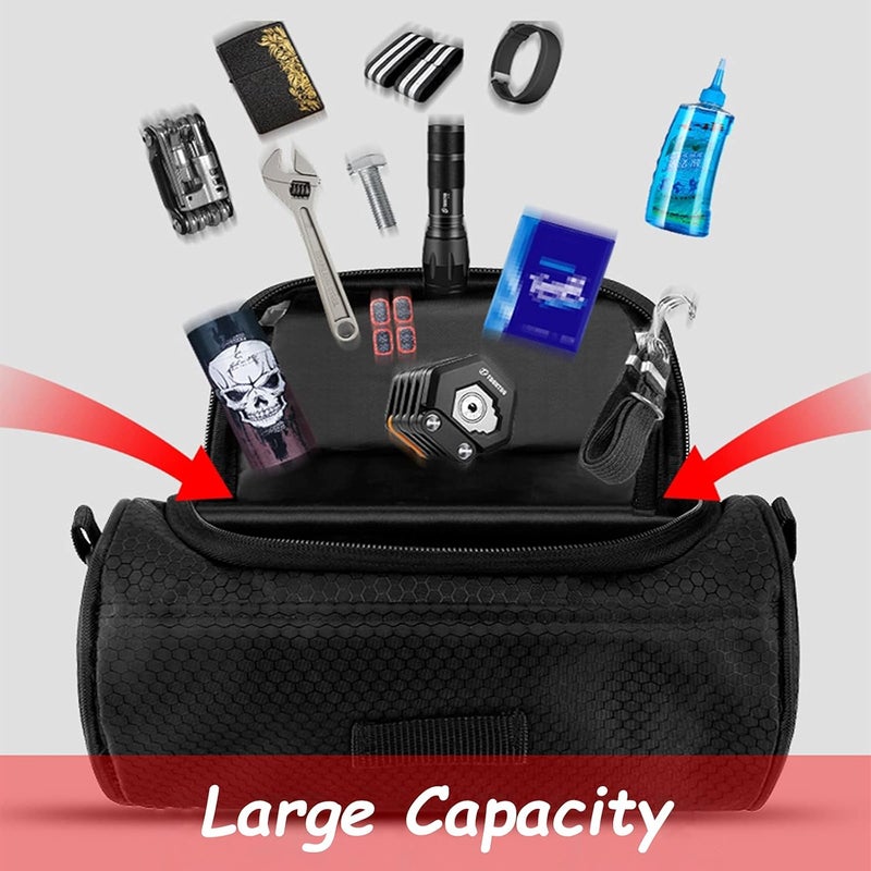 DOUBLE 2 C Bike Handlebar Bag, Waterproof Bicycle Front Storage Bag, Bike Phone Holder Accessories, Transparent Pouch Touch Screen with Removable Shoulder Strap for Dirt Bikes, Road Bikes, Mountain Bikes - Image 4