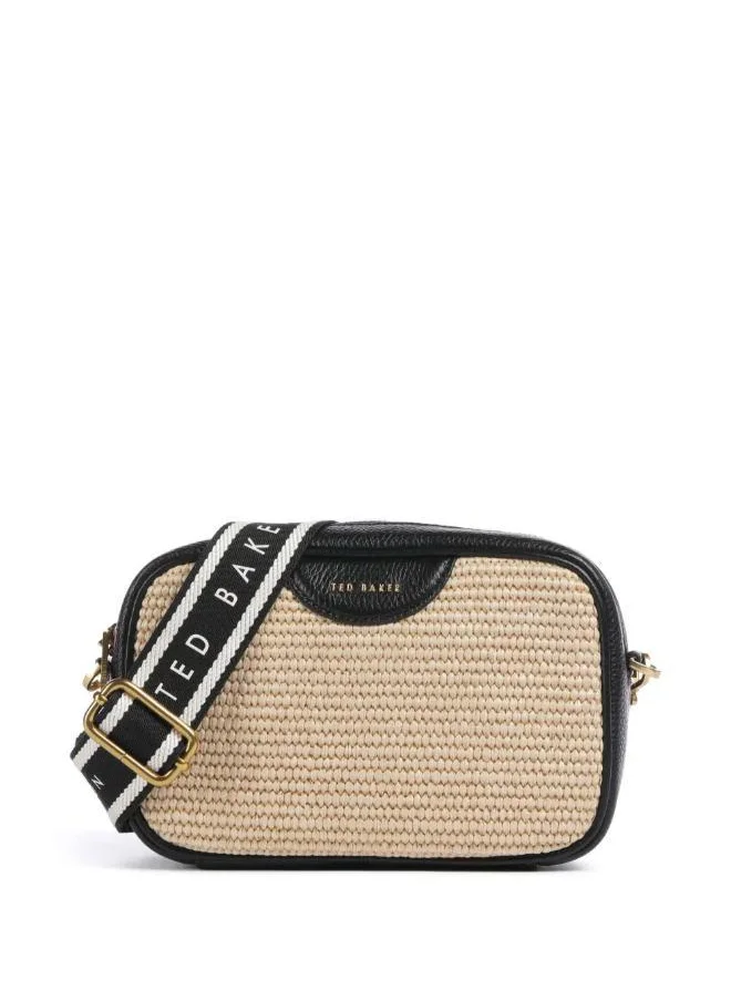 Ted Baker Bardas Webbing Faux Raffia Camera Crossbody Bag