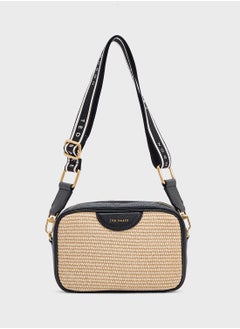 Ted Baker Bardas Webbing Faux Raffia Camera Crossbody Bag  - Image 1