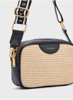 Ted Baker Bardas Webbing Faux Raffia Camera Crossbody Bag  - Image 4