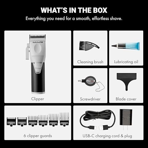 BaBylissPRO COREFX Professional Hair Clippers for Men with 6800 RPM Motor Cordless Clippers with 6 Guards Stainless Steel Blade 2Hour Runtime - Image 3