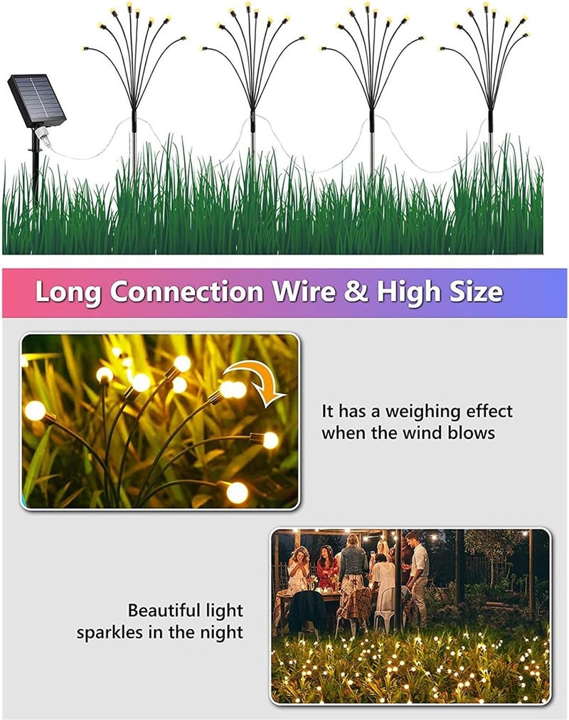 كلاراكو أضواء كلاركو الشمسية على شكل يراعة، مصابيح حدائق شمسية، 8 مصابيح LED متأرجحة على شكل نجمة، تتأرجح بفعل الرياح، مقاومة للماء مع جهاز تحكم عن بعد، 8 أوضاع إضاءة، مصابيح خارجية تعمل بالطاقة الشمسية للزينة - Image 4