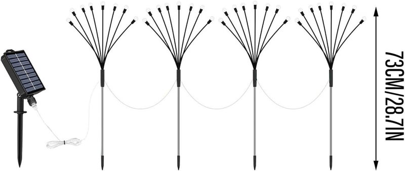 كلاراكو أضواء كلاركو الشمسية على شكل يراعة، مصابيح حدائق شمسية، 8 مصابيح LED متأرجحة على شكل نجمة، تتأرجح بفعل الرياح، مقاومة للماء مع جهاز تحكم عن بعد، 8 أوضاع إضاءة، مصابيح خارجية تعمل بالطاقة الشمسية للزينة - Image 5