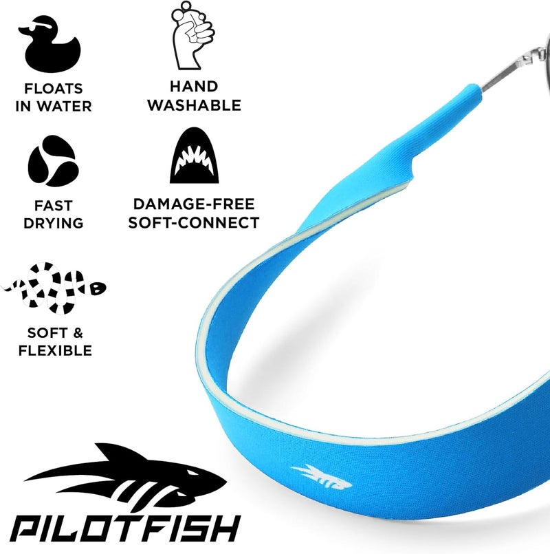 Pilotfish Neoprene Sunglasses Strap – Neoprene Eyewear Retainer, Secure Floating Sunglass Cord with Anti-Slip Ends - Image 2