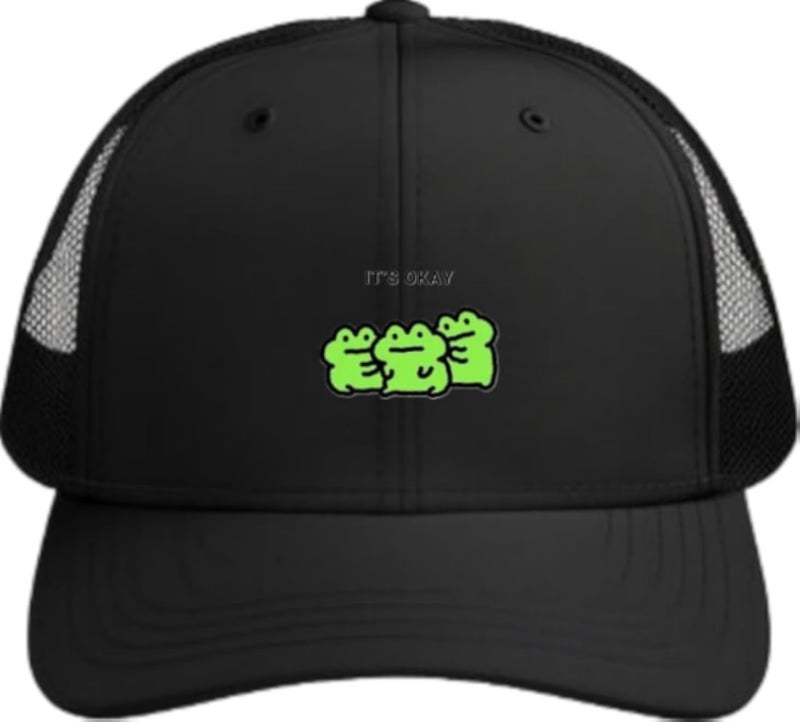 Frog Plain unisex baseball cap Black 9