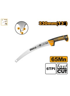 INGCO 13-inch Pruning Saw, 65Mn Material, 6TPI, Triple Teeth (Precision ground teeth 3 edges), Precision Ground, Fast Cut, Model: HPS33028C  - Image 2