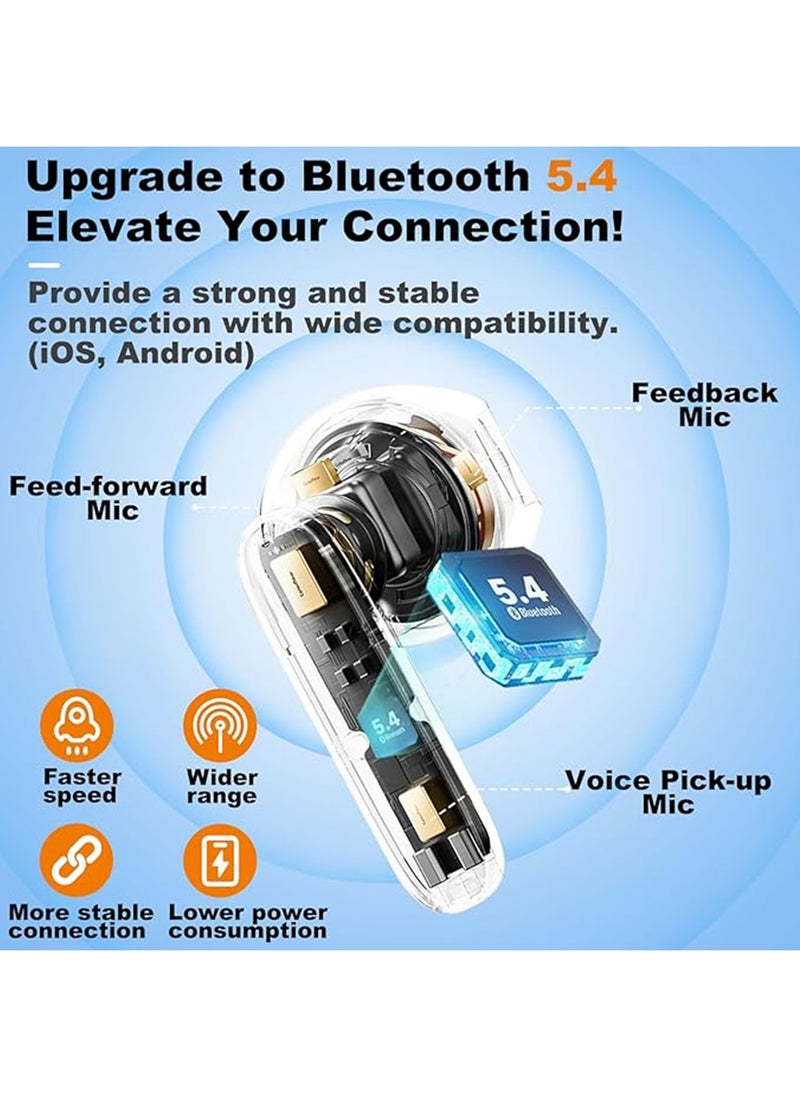 X-level - Wireless Earbuds Bluetooth 5.4, in Ear buds 6 Mic ENC Noise Cancelling for Clearer Call, Earphones Deep Bass Stereo, LED Power Display 35H Playtime IP7 Waterproof Sport Headphones for Android iOS Coal ﻿ - Image 1