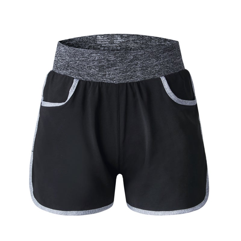 Generic Special offer sports short-sleeved shorts pants running fitness tight quick-drying breathable sweat-absorbent slim-fit top yoga clothes 0310 hemp gray