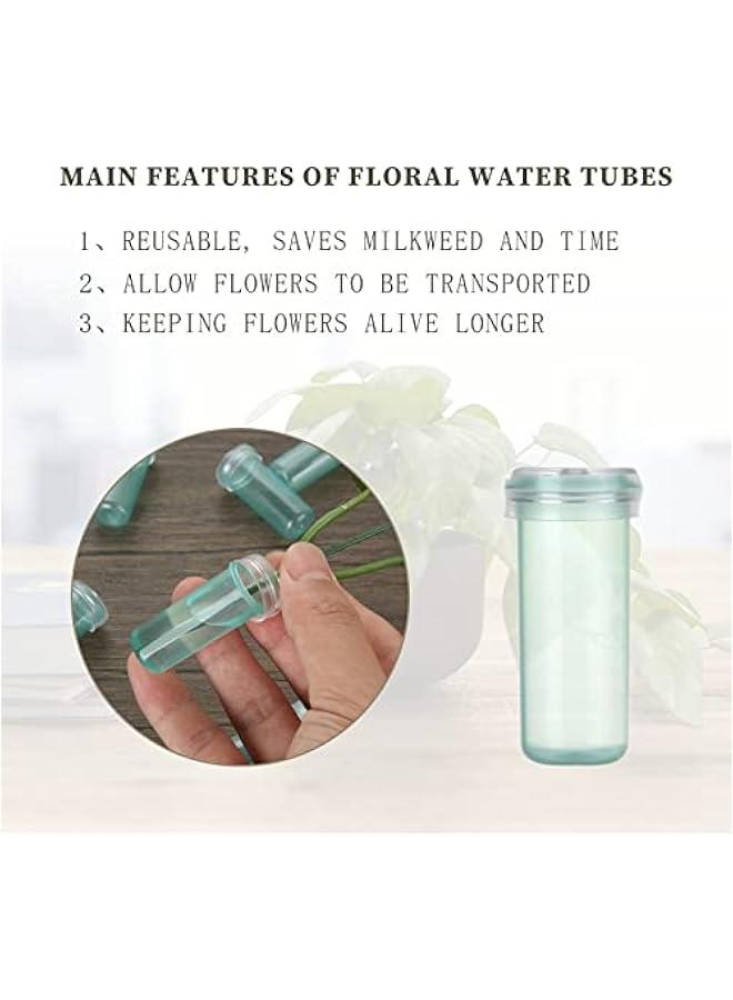 FYLX 200  Mini Floral Water Tubes for Flower Arrangement Milk and Cutting Green 16 Inch Flower Vials - Image 3