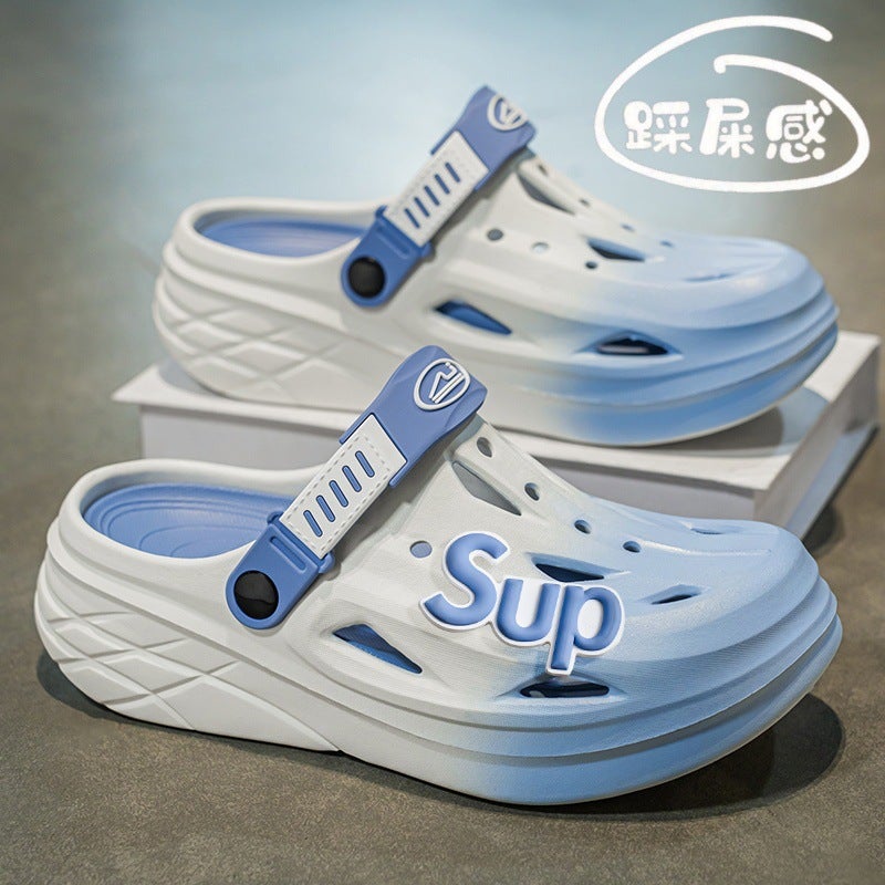 Gradient Color Slippers For Men'S Summer Outer Wear Sports Non-Slip Thick-Soled Driving Large Size Dual-Purpose Beach Toe Sandals - Image 3