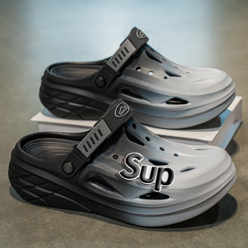 Gradient Color Slippers For Men'S Summer Outer Wear Sports Non-Slip Thick-Soled Driving Large Size Dual-Purpose Beach Toe Sandals - Image 5