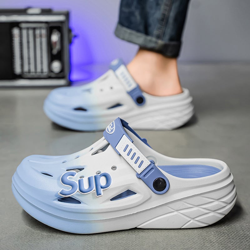 Gradient Color Slippers For Men'S Summer Outer Wear Sports Non-Slip Thick-Soled Driving Large Size Dual-Purpose Beach Toe Sandals - Image 4