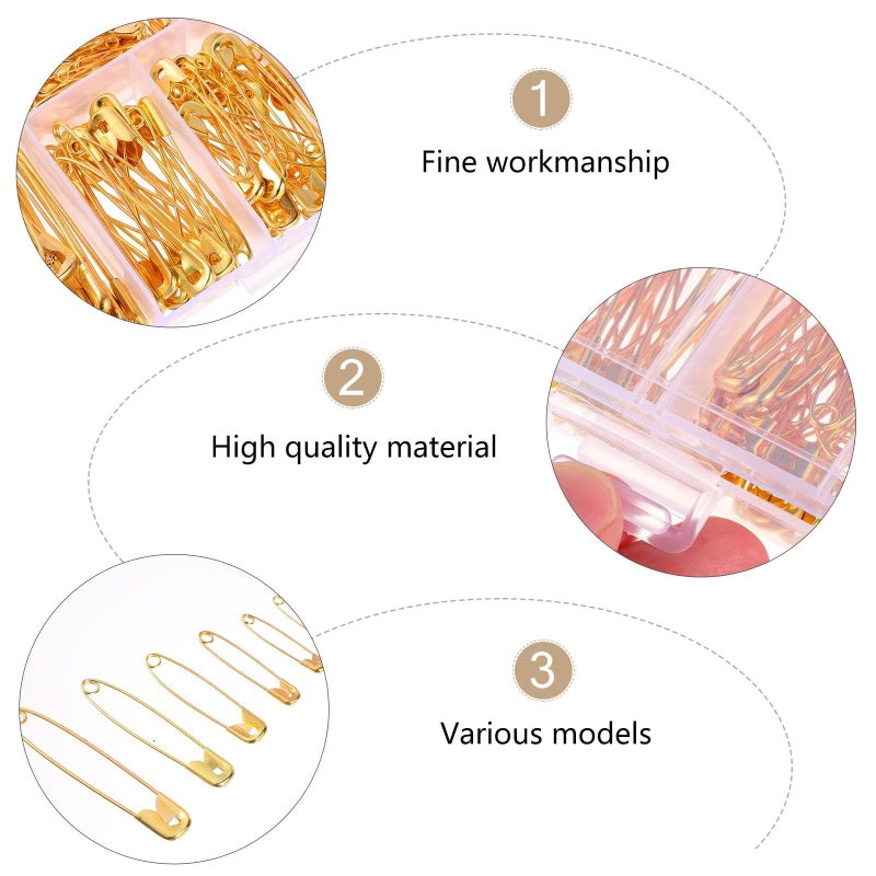 250pcs High Strength Steel Safety Pins Gold Silver Bulk Mini Sewing DIY Crafts - Image 4