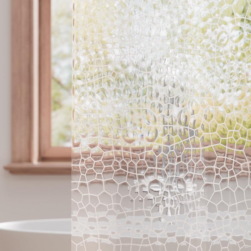 Titanker Clear Shower Curtain Liner with Water Cube, Medium Weight Plastic Shower Liner PEVA Waterproof Shower Curtains for Bathroom with Big Stones and Grommets, 72x72 Inches - Image 1