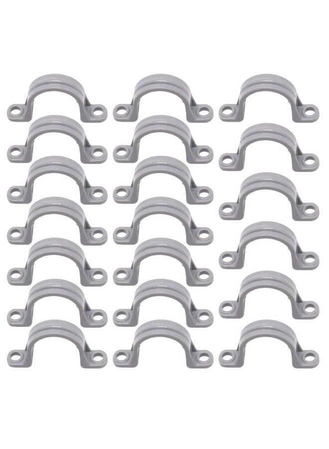 BENLIUDH 3/4 Inch PVC Pipe Strap, 2-Holes Conduit Pipe Clamps Plastic Pipe Supports (20 Pcs) - Image 1
