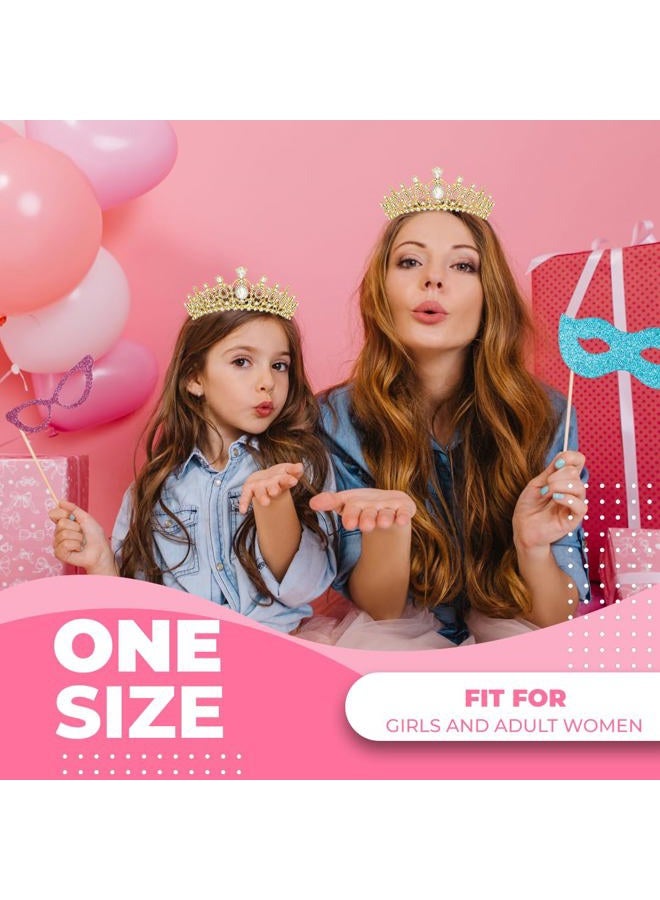 Papoopy Birthday Tiara and Crown with Sash for Women, Hair Accessories for Wedding Party Costume (B) - Image 3