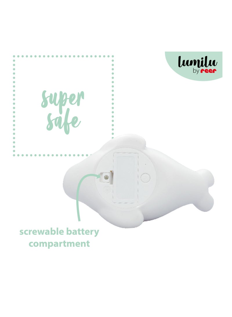 Reer lumilu Lazy Friends Seal, Cute Seal Night Light With 2 Brightness Levels, White/Neutral - Image 2