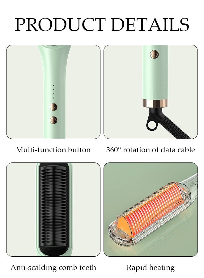 DUNISO Hair Straightener Brush, Hair Straightening Iron with Temperature Indicator Light Built-in Comb, Fast Heating & 5 Temp Settings & Anti-Scald, Perfect for Professional Salon at Home - Image 3