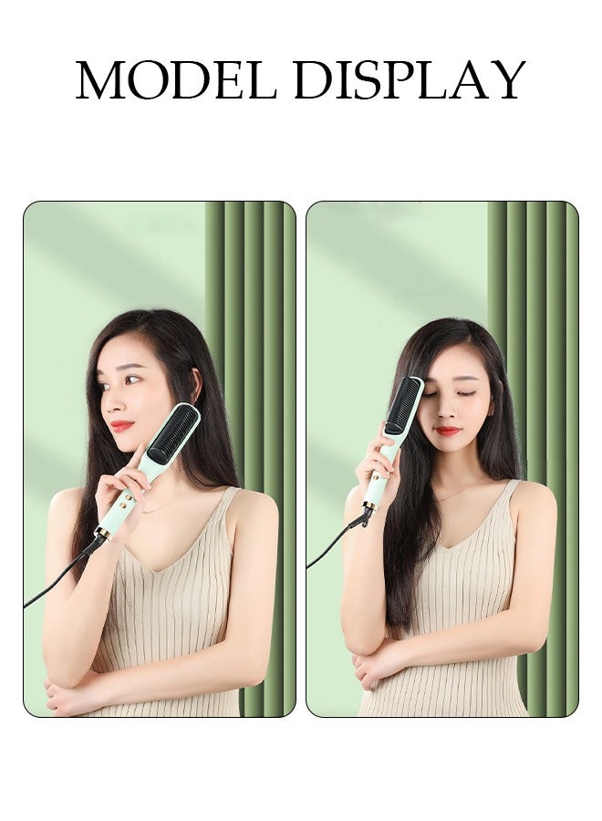 DUNISO Hair Straightener Brush, Hair Straightening Iron with Temperature Indicator Light Built-in Comb, Fast Heating & 5 Temp Settings & Anti-Scald, Perfect for Professional Salon at Home - Image 4