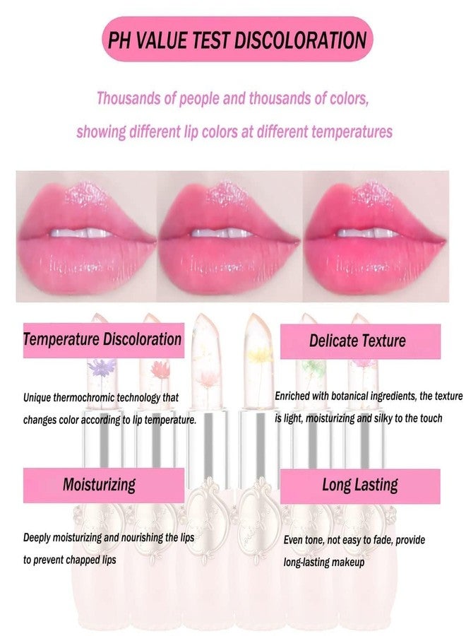 HUDACRUSH Beauty Waterproof Crystal Clear Beautiful Jelly Flower Lipstick Long Lasting Lip Balm Lips Moisturizer Magic Temperature Color Change Lip Gloss Flower Infused Lipstick (6) - Image 5
