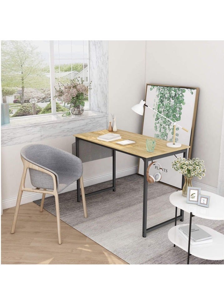 فاشون هوم مكتب كمبيوتر صغير، مكتب كتابة، مكتب دراسة مريح، طاولة عمل بتصميم عصري بسيط مع حقيبة تخزين 100 سم - Image 2