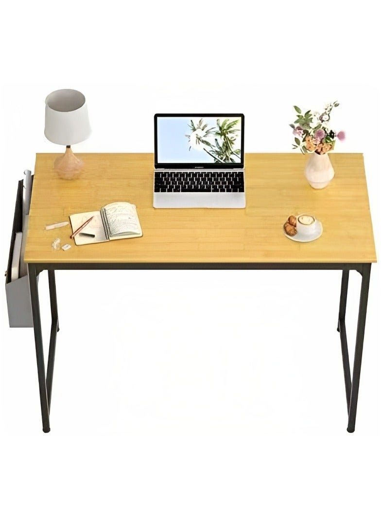 فاشون هوم مكتب كمبيوتر صغير، مكتب كتابة، مكتب دراسة مريح، طاولة عمل بتصميم عصري بسيط مع حقيبة تخزين 100 سم - Image 3