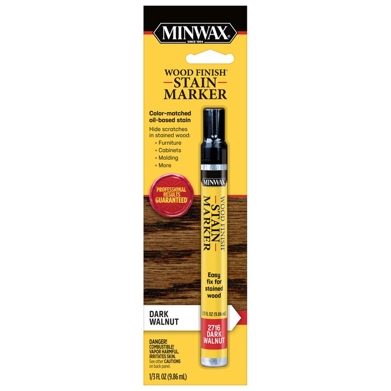 Minwax 63487000 Wood Finish Stain Marker for Touch Ups, Dark Walnut, .33 fl oz - Image 1