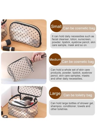 3 Pieces Set Mesh Makeup Bag Transparent Cosmetic Bag Small Makeup Bags Organizer for Women and Girls with Flocked Heart Portable Toiletry Bag High Capacity Set Travel Pouch Bags - view 4