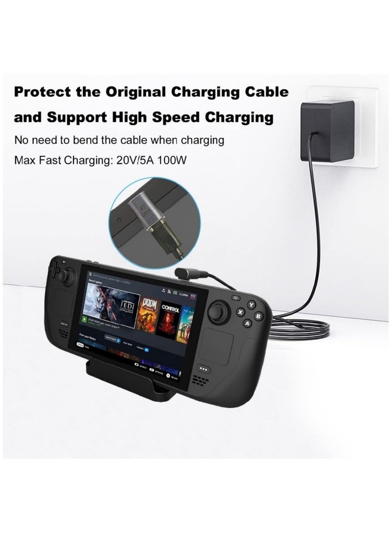 محول USB-C ذكر إلى أنثى بزاوية 90 درجة، عبوة من قطعتين، محول تمديد Type-C بقدرة 100 واط لستيم دِك، ROG Ally، سويتش، أجهزة الكمبيوتر المحمولة، الأجهزة اللوحية، والهواتف المحمولة (أرجواني معدني) - Image 3