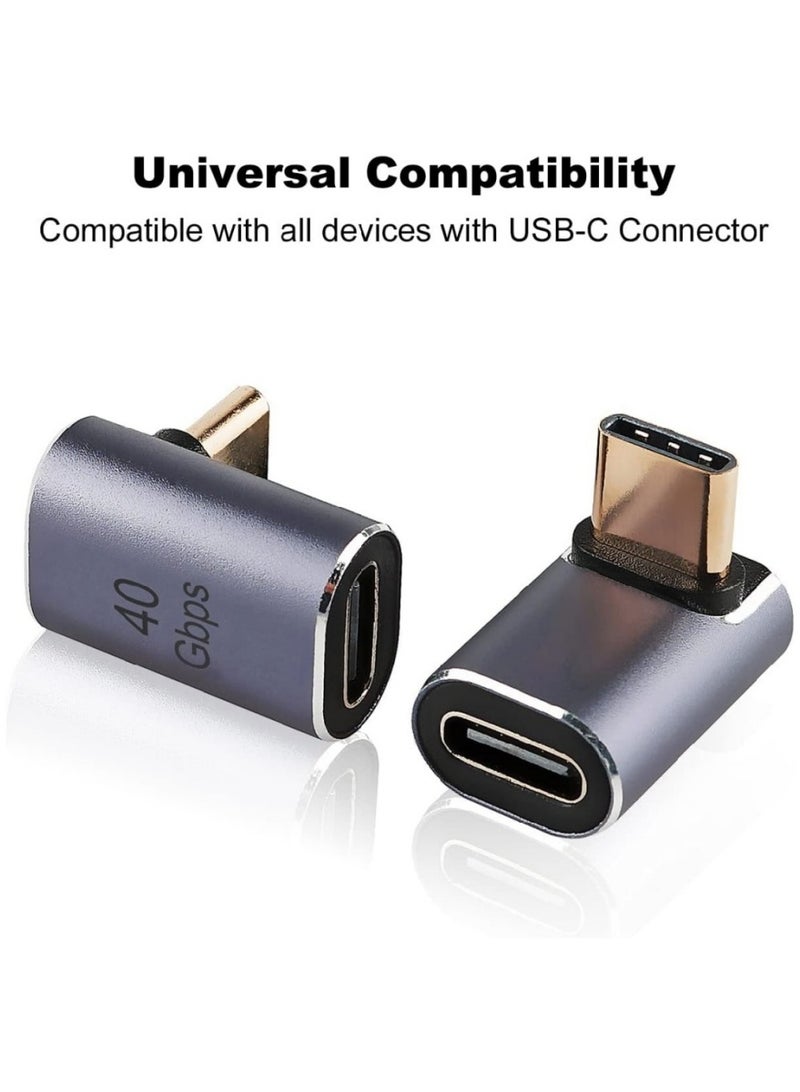 محول USB-C ذكر إلى أنثى بزاوية 90 درجة، عبوة من قطعتين، محول تمديد Type-C بقدرة 100 واط لستيم دِك، ROG Ally، سويتش، أجهزة الكمبيوتر المحمولة، الأجهزة اللوحية، والهواتف المحمولة (أرجواني معدني) - Image 5