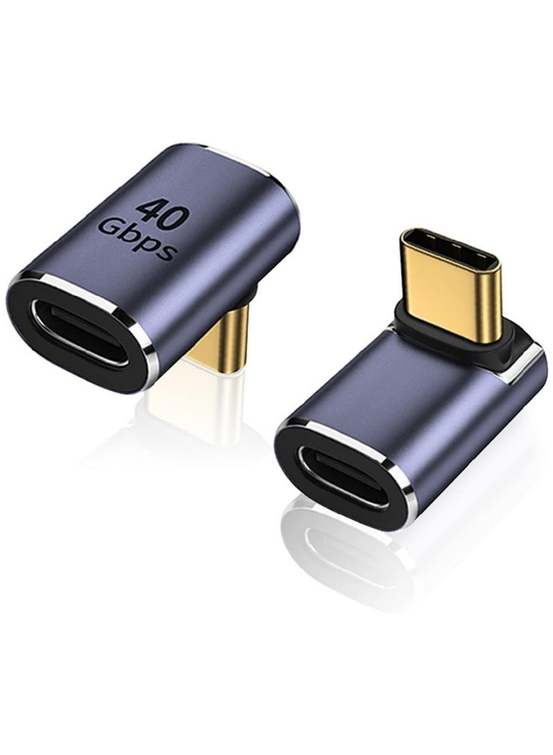 محول USB-C ذكر إلى أنثى بزاوية 90 درجة، عبوة من قطعتين، محول تمديد Type-C بقدرة 100 واط لستيم دِك، ROG Ally، سويتش، أجهزة الكمبيوتر المحمولة، الأجهزة اللوحية، والهواتف المحمولة (أرجواني معدني) - Image 1