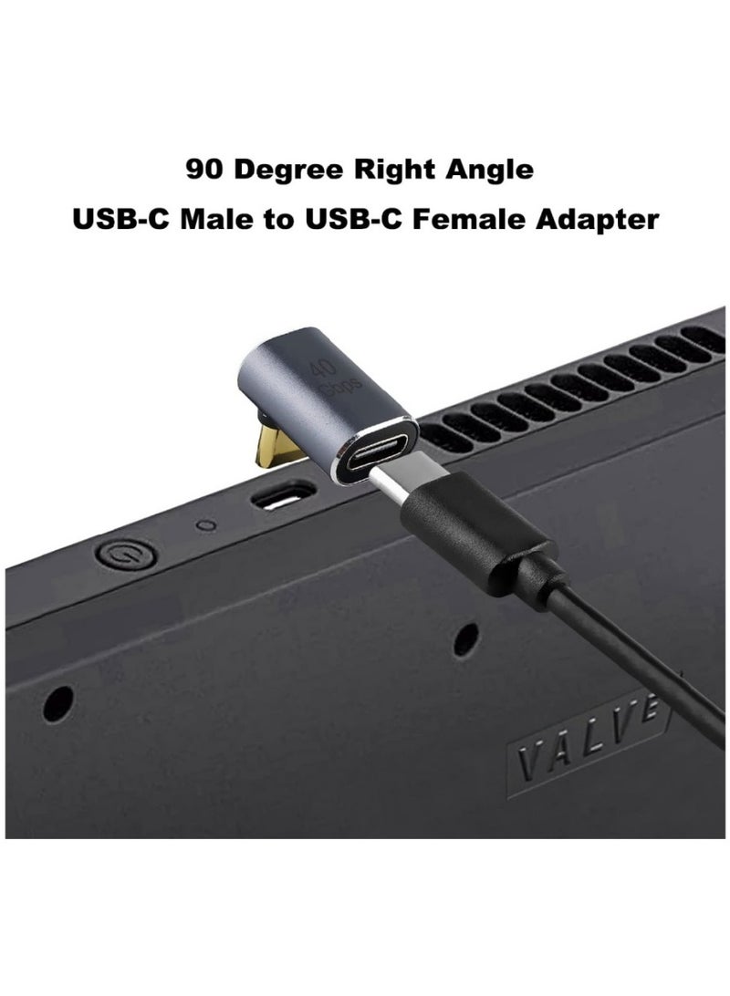 محول USB-C ذكر إلى أنثى بزاوية 90 درجة، عبوة من قطعتين، محول تمديد Type-C بقدرة 100 واط لستيم دِك، ROG Ally، سويتش، أجهزة الكمبيوتر المحمولة، الأجهزة اللوحية، والهواتف المحمولة (أرجواني معدني) - Image 2