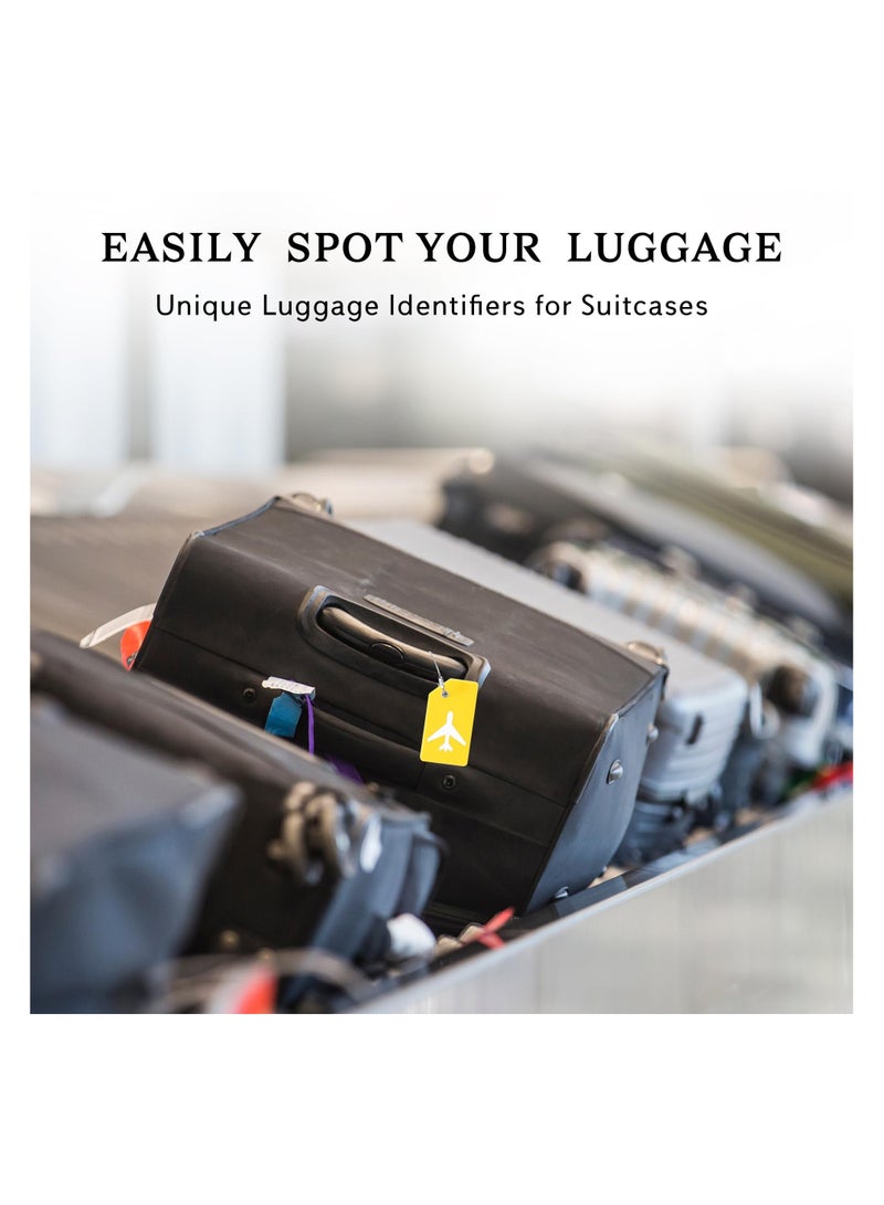 RTYY 6 قطع من علامات الأمتعة المصنوعة من السيليكون مع بطاقة هوية الاسم مثالية لتحديد مكان حقيبة الأمتعة بسرعة لإكسسوارات السفر وحقائب السفر وعلامة المفاتيح - Image 4