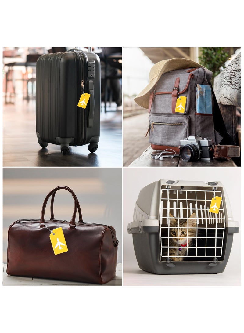 RTYY 6 قطع من علامات الأمتعة المصنوعة من السيليكون مع بطاقة هوية الاسم مثالية لتحديد مكان حقيبة الأمتعة بسرعة لإكسسوارات السفر وحقائب السفر وعلامة المفاتيح - Image 5