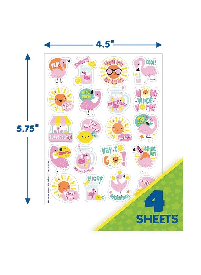 EUREKA Flamingo Strawberry Lemonade Scented Stickers Pack Of 80 - Image 4