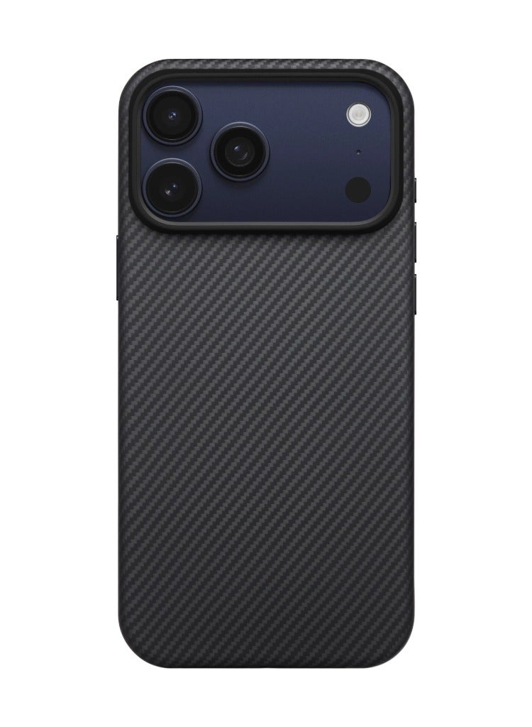 بيتاكا حافظة Aramid UltraGuard لـ iPhone 17 Pro / متوافقة مع MagSafe / حماية بمعيار عسكري / مقاومة للخدوش / نحيفة وخفيفة الوزن / غطاء خلفي / زر محسّن بتقنية كابتيف - أسود/رمادي - Image 1