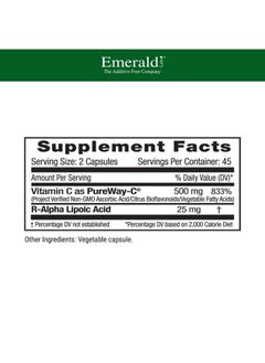 Emerald Laboratories Emerald Labs Pureway C 500Mg Dietary Supplement With Vitamin C And Ralpha Lipoic Acid For Healthy Immune System And Liver Function 90 Vegetable Capsules  - Image 3
