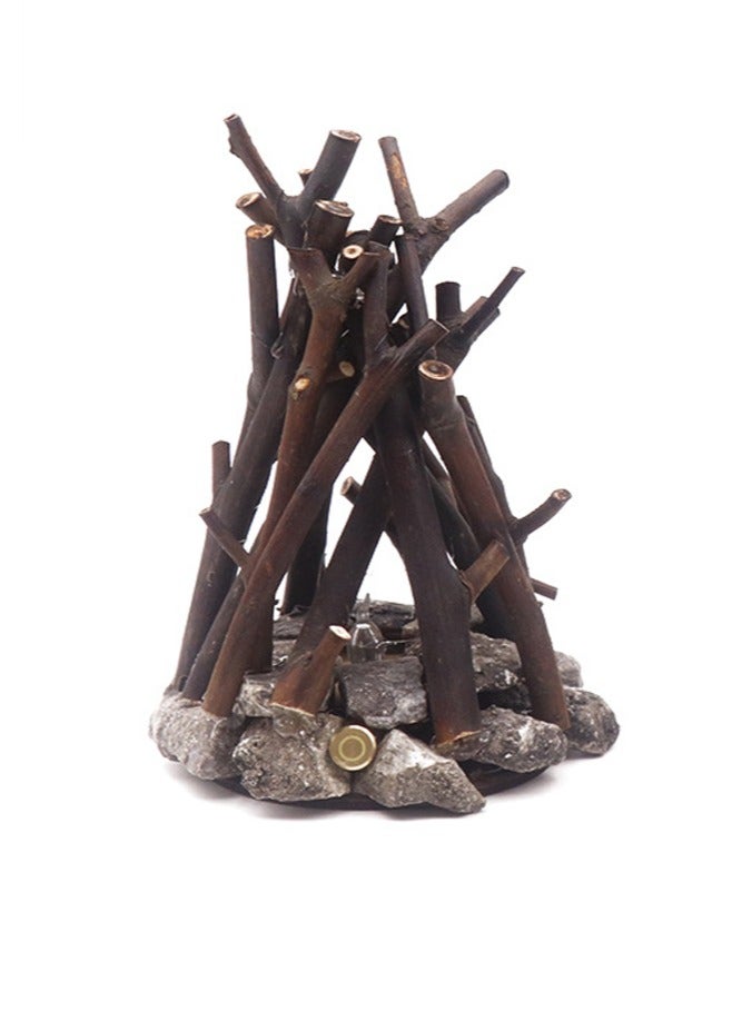 general Minimalist vintage decorative branch-shaped LED burning bonfire 3D desktop table lamp can be used as an ornament - Image 3