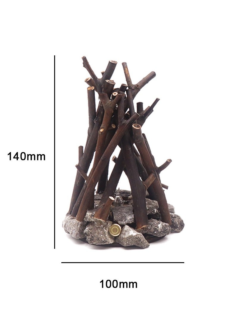 general Minimalist vintage decorative branch-shaped LED burning bonfire 3D desktop table lamp can be used as an ornament - Image 2