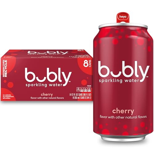 bubly Sparkling Water Cherry Zero Sugar  Zero Calories Seltzer Water 12 Fl Oz Cans Pack of 8 - Image 1