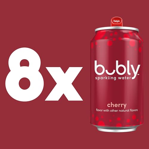 bubly Sparkling Water Cherry Zero Sugar  Zero Calories Seltzer Water 12 Fl Oz Cans Pack of 8 - Image 5